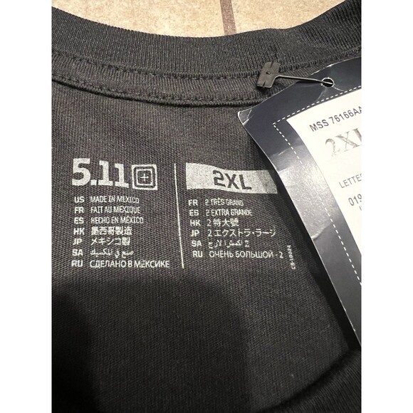 5.11 TACTICAL Shirt Mens XXL Black Camo Logo Reticle Short Sleeve T-SHIRT NEW - Picture 3 of 8